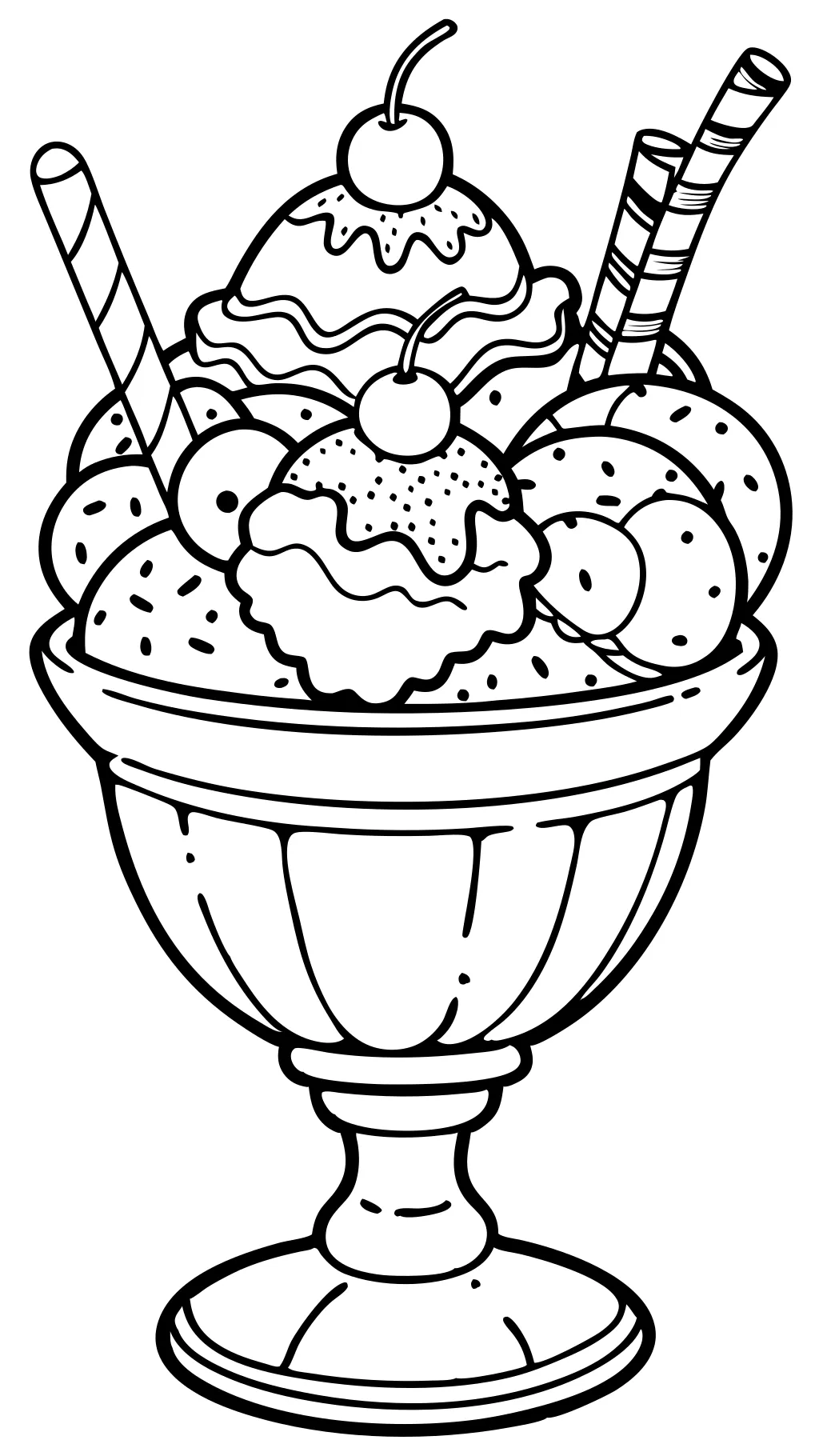 coloriage de sundae à la crème glacée